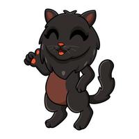 Cute black persian cat cartoon giving thumbs up vector