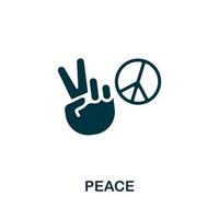 icono de paz. elemento simple monocromático de la colección de derechos civiles. ícono de paz creativa para diseño web, plantillas, infografías y más vector