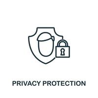 Privacy Protection icon from authentication collection. Simple line element Privacy Protection symbol for templates, web design and infographics vector