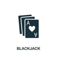 icono de veintiuna. elemento simple de la colección del casino. icono de blackjack creativo para diseño web, plantillas, infografías y más vector