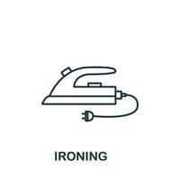 Ironing icon from cleaning collection. Simple line element Ironing symbol for templates, web design and infographics vector