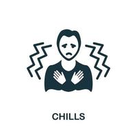 Chills icon. Simple illustration from coronavirus collection. Creative Chills icon for web design, templates, infographics and more vector