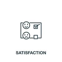 icono de satisfacción de la colección de servicio al cliente. símbolo de satisfacción de elemento de línea simple para plantillas, diseño web e infografía vector