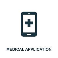 icono de aplicación médica. elemento simple de la colección de salud digital. ícono de aplicación médica creativa para diseño web, plantillas, infografías y más vector