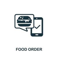 Food Order icon. Monochrome simple element from digital service collection. Creative Food Order icon for web design, templates, infographics and more vector