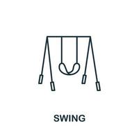 Swing icon from baby things collection. Simple line element Swing symbol for templates, web design and infographics vector