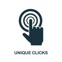 Unique Clicks icon from affiliate marketing collection. Simple line Unique Clicks icon for templates, web design and infographics vector