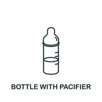 Bottle With Pacifier icon from baby things collection. Simple line element Bottle With Pacifier symbol for templates, web design and infographics vector