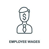 Employee Wages icon from business training collection. Simple line Employee Wages icon for templates, web design and infographics vector