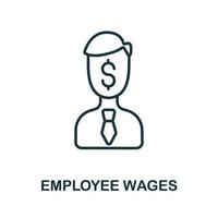 Employee Wages icon from business training collection. Simple line Employee Wages icon for templates, web design and infographics vector