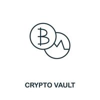 Crypto Vault icon from cyber security collection. Simple line Crypto Vault icon for templates, web design and infographics vector