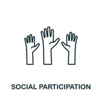 Social Participation icon from crowdfunding collection. Simple line Social Participation icon for templates, web design and infographics vector