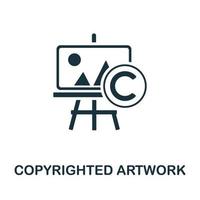 icono de obra de arte con derechos de autor. ilustración simple de la colección de leyes digitales. icono de ilustraciones creativas con derechos de autor para diseño web, plantillas, infografías y más vector