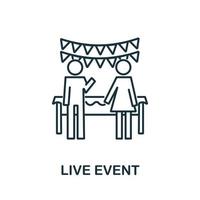 Live Event icon from digital marketing collection. Simple line element Live Event symbol for templates, web design and infographics vector