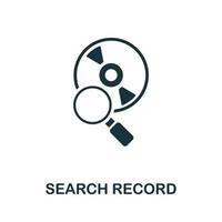 Search Record icon. Simple illustration from digital law collection. Creative Search Record icon for web design, templates, infographics and more vector