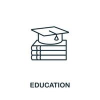 Education icon. Simple line element Education symbol for templates, web design and infographics vector