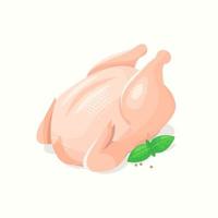 Raw chicken carcass vector