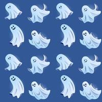 Vector seamless pattern with ghosts.