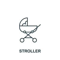 Stroller icon from baby things collection. Simple line element Stroller symbol for templates, web design and infographics vector