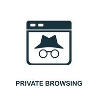 Private Browsing icon from banned internet collection. Simple line Private Browsing icon for templates, web design and infographics vector