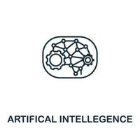 Artificial Intelligence icon. Simple line element Artificial Intelligence symbol for templates, web design and infographics vector