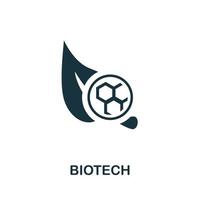 icono de biotecnología. ilustración simple de la colección de biohacking. icono creativo de biotecnología para diseño web, plantillas, infografías vector