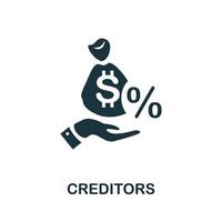 Creditors icon. Simple element from business management collection. Creative Creditors icon for web design, templates, infographics and more vector