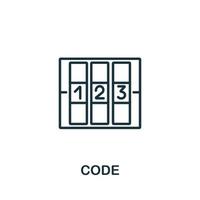 Code icon from authentication collection. Simple line element Code symbol for templates, web design and infographics vector