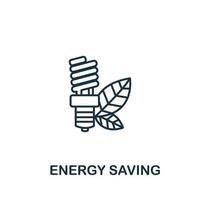 icono de ahorro de energía de la recolección de energía limpia. símbolo de ahorro de energía de elemento de línea simple para plantillas, diseño web e infografía vector