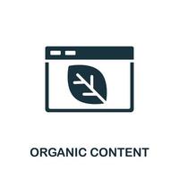 icono de contenido orgánico. elemento simple de la colección de marketing de contenido. icono de contenido orgánico creativo para diseño web, plantillas, infografías y más vector