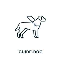 icono de perro guía. símbolo de perro guía de elemento de línea simple para plantillas, diseño web e infografía vector