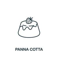 icono de panna cotta de la colección de panadería. símbolo de panna cotta de elemento de línea simple para plantillas, diseño web e infografía vector