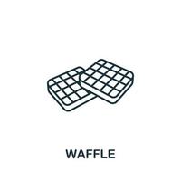 Waffle icon from bakery collection. Simple line element Waffle symbol for templates, web design and infographics vector