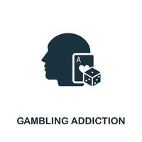Gambling icon. Simple illustration from addiction collection. Creative Gambling icon for web design, templates, infographics vector