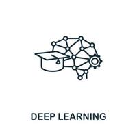 Deep Learning icon from artificial intelligence collection. Simple line Deep Learning icon for templates, web design and infographics vector