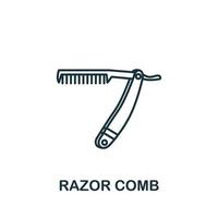 Razor Comb icon from barber shop collection. Simple line element Razor Comb symbol for templates, web design and infographics vector