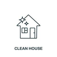 Clean House icon from cleaning collection. Simple line element Clean House symbol for templates, web design and infographics vector