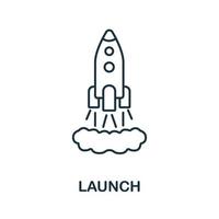 Launch icon from crowdfunding collection. Simple line Launch icon for templates, web design and infographics vector