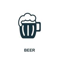 icono de cerveza. elemento simple de la colección de bebidas. icono de cerveza creativa para diseño web, plantillas, infografías y más vector