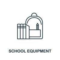 School Equipment icon from education collection. Simple line School Equipment icon for templates, web design and infographics vector