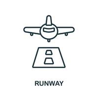 Runway icon from airport collection. Simple line Runway icon for templates, web design and infographics vector