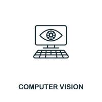 Computer Vision icon from artificial intelligence collection. Simple line Computer Vision icon for templates, web design and infographics vector