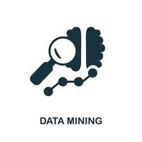 icono de minería de datos. elemento simple de la colección de inteligencia empresarial. ícono de minería de datos creativos para diseño web, plantillas, infografías y más vector