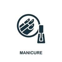 icono de manicura. elemento simple de la colección de salón de belleza. ícono de manicura creativa para diseño web, plantillas, infografías y más vector