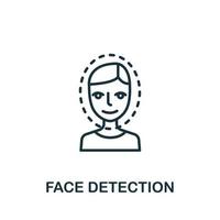 icono de detección de rostros de la colección de autenticación. símbolo de detección de rostro de elemento de línea simple para plantillas, diseño web e infografía vector