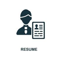 Resume icon. Simple element from business recruitment collection. Creative Resume icon for web design, templates, infographics and more vector