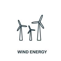 Wind Energy icon from clean energy collection. Simple line element Wind Energy symbol for templates, web design and infographics vector