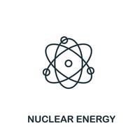 Nuclear Energy icon from clean energy collection. Simple line element nuclear energy symbol for templates, web design and infographics vector