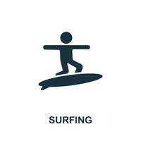 Surfing icon from australia collection. Simple line Surfing icon for templates, web design and infographics vector