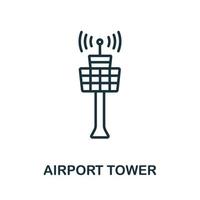 icono de la torre del aeropuerto de la colección del aeropuerto. icono de torre de aeropuerto de línea simple para plantillas, diseño web e infografía vector